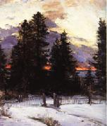 Sunset on a Winter Landscape Abram Arkhipov